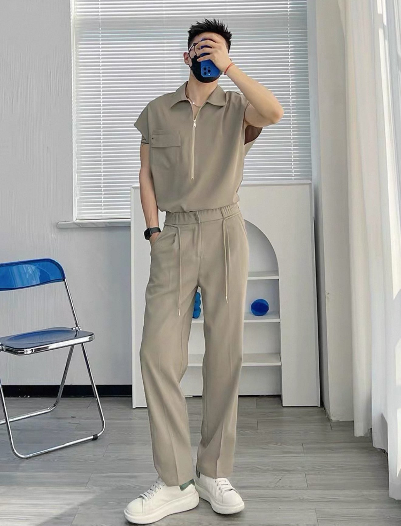 2025 Summer New Fashionable and Handsome Leisure Sports Suit Men's Trendy Design Sleeveless Vest Trousers