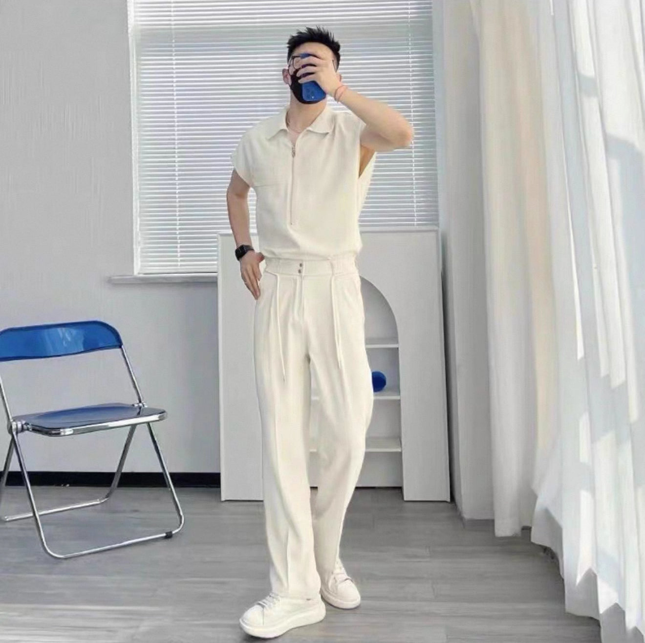 2025 Summer New Fashionable and Handsome Leisure Sports Suit Men's Trendy Design Sleeveless Vest Trousers