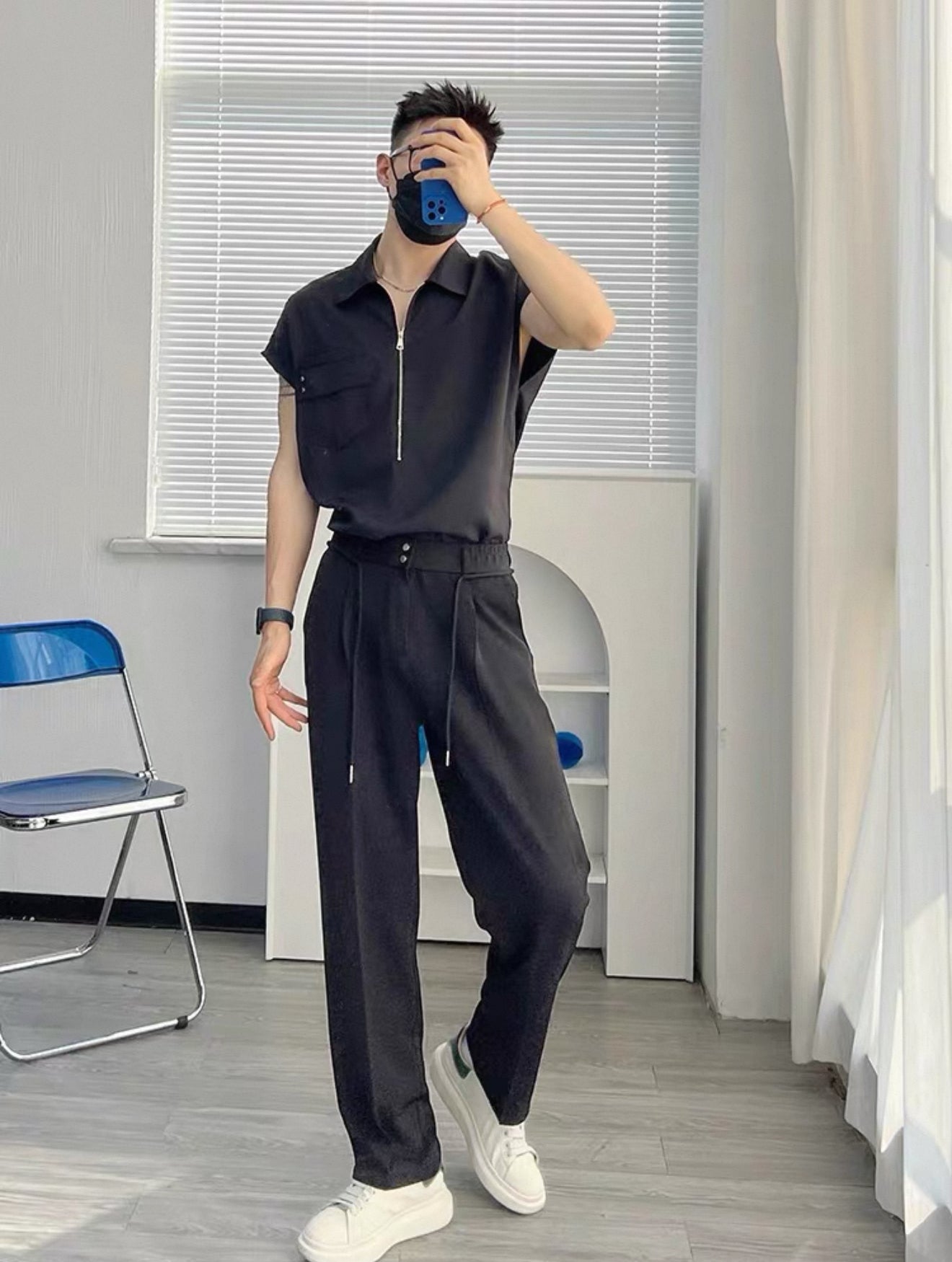 2025 Summer New Fashionable and Handsome Leisure Sports Suit Men's Trendy Design Sleeveless Vest Trousers