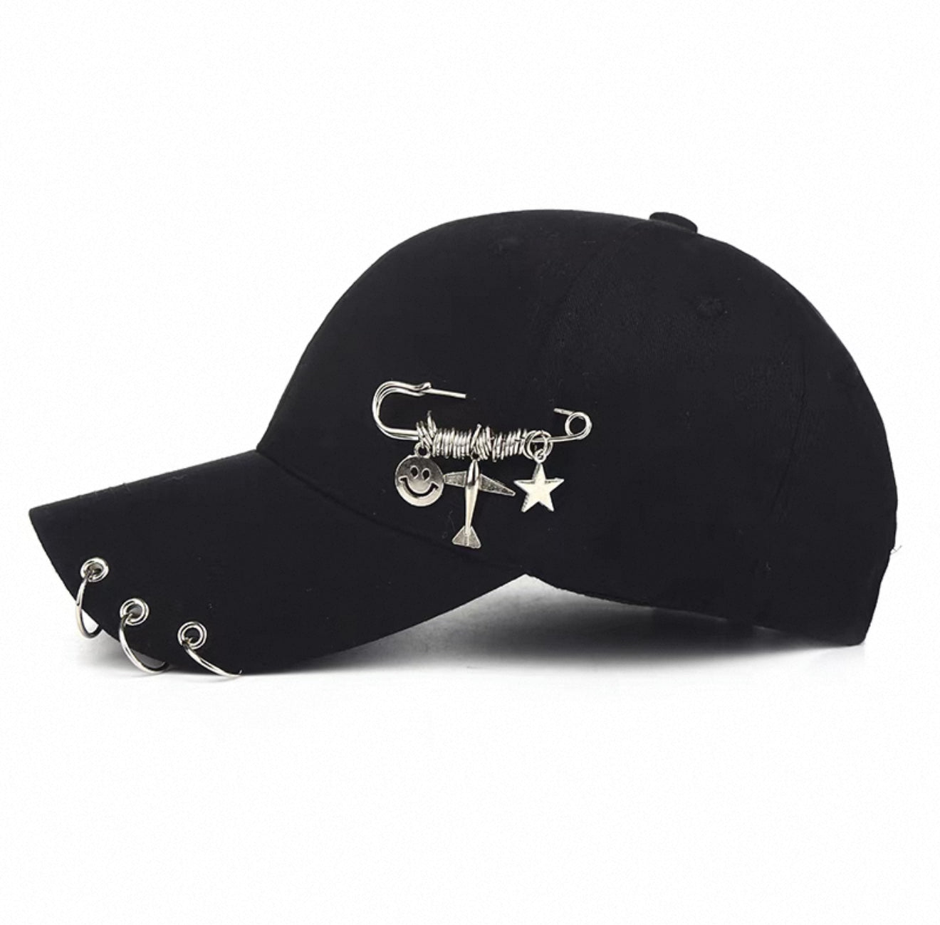Hat men's fashion personality baseball cap Korean style hip-hop all-match street youth black duckbill cap female spring and summer