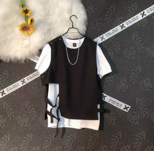 Summer workwear tactical vest for men, national trend hip-hop sleeveless vest, ins trendy brand, personality loose waistcoat jacket