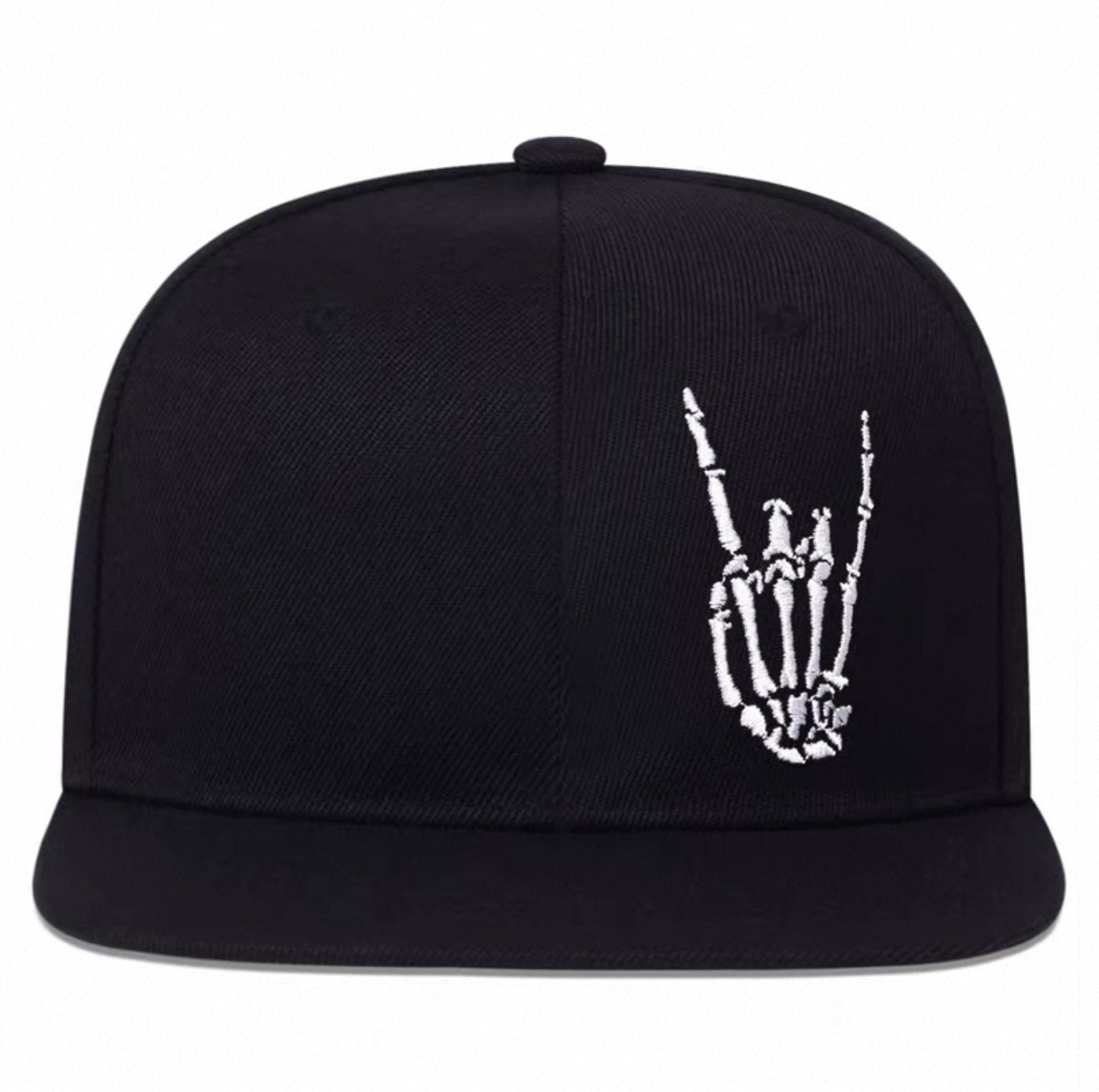 Finger Bone Baseball Cap Finger Embroidery Flat Brim Hip Hop Baseball Cap Men's and Women's Casual Cap