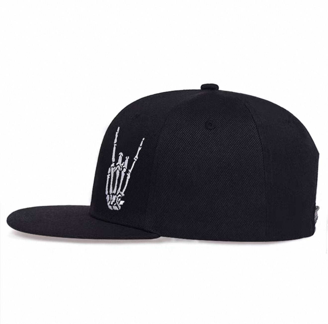 Finger Bone Baseball Cap Finger Embroidery Flat Brim Hip Hop Baseball Cap Men's and Women's Casual Cap