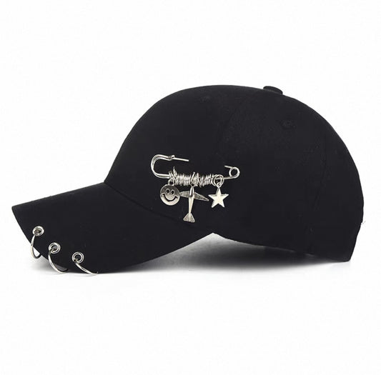 Hat men's fashion personality baseball cap Korean style hip-hop all-match street youth black duckbill cap female spring and summer
