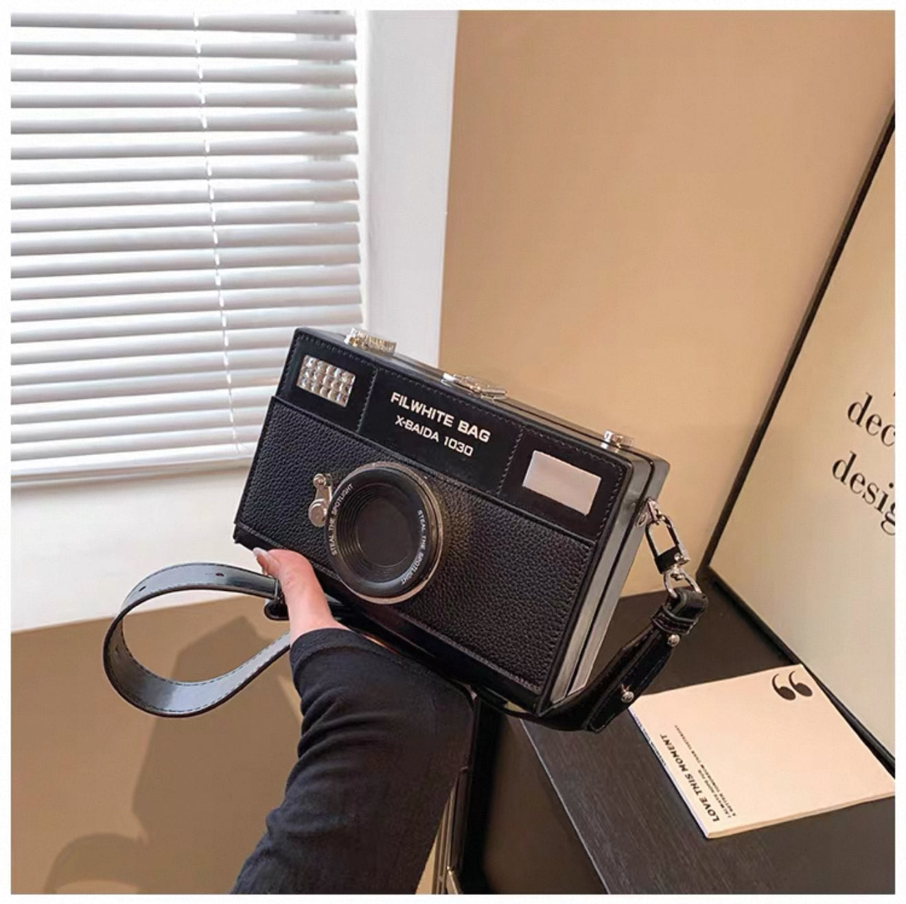 High-quality textured mini square bag for men and women, personalized creative camera bag, fashionable retro shoulder messenger bag, box bag